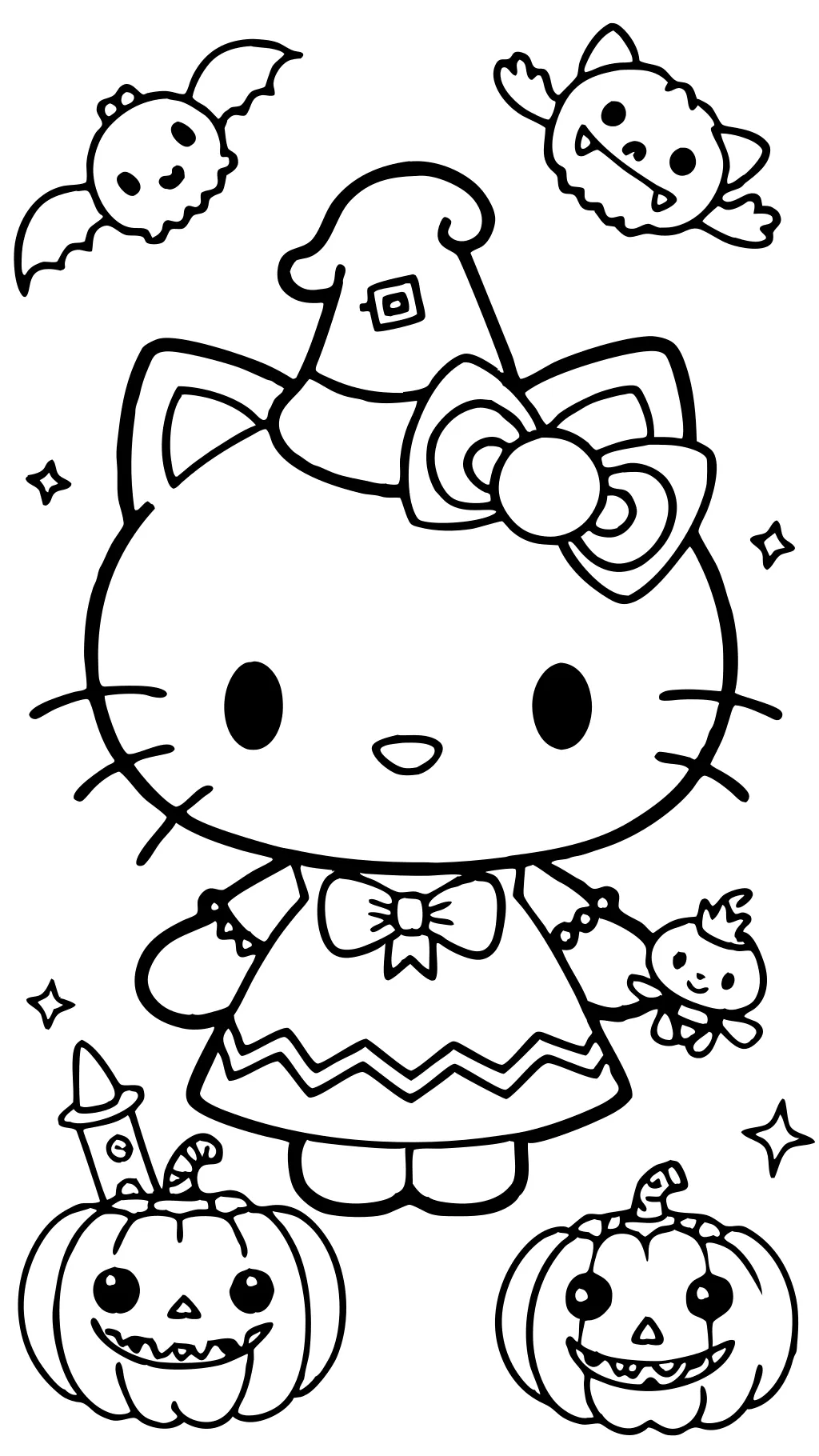 hello kitty and friends halloween coloring pages